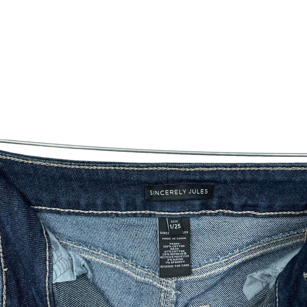 Sincerely Jules Womens Jeans Mom Stovepipe Raw Hem Button Fly Blue Size 1/25* - Picture 4 of 6